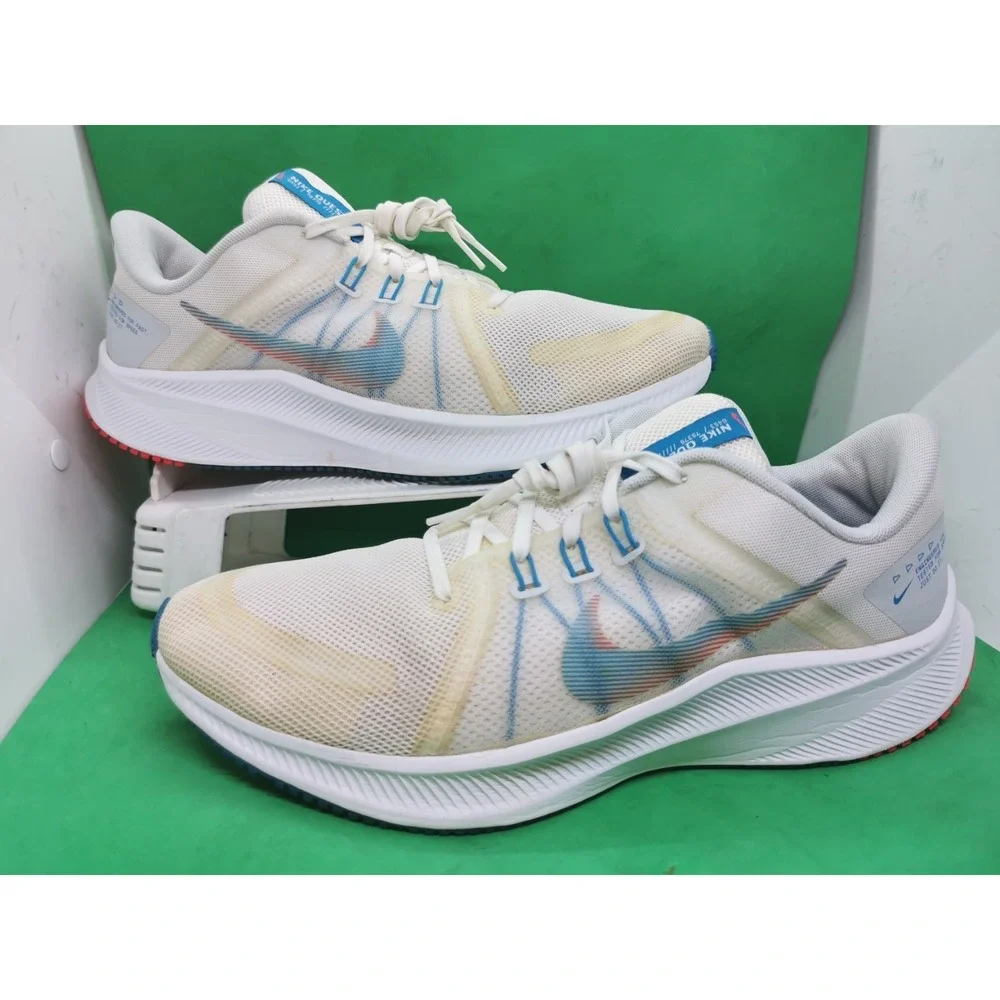 Men's 11.5 M Nike 2021 Quest 4 White Pure Platinum Blue DA1105-101 Running Shoes